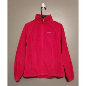 Columbia Womens Pink Full Zip Front Fleece Jacket Size Small